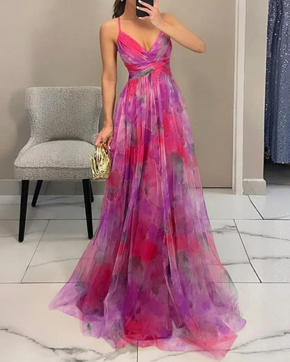 Elegancia Floral - Elegante Vestido Maxi