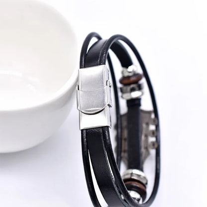 Pulsera de Cuero con Guitarra