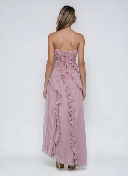 VESTIDO ISADORA I - Elegante largo asimétrico con volantes