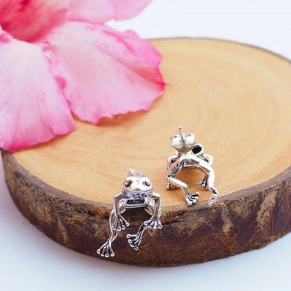 Pendientes de Rana — Plata Inspirada en la Naturaleza