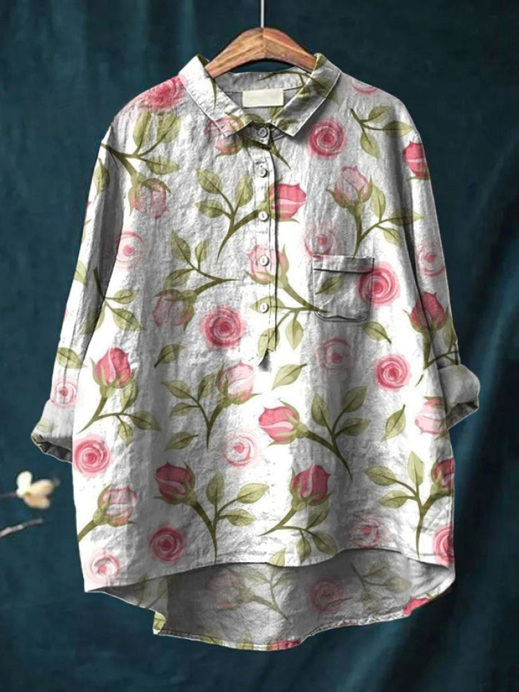 Tiziana - Ligera Camisa de Lino con Estampado