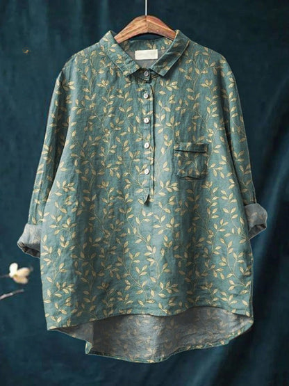Tiziana - Ligera Camisa de Lino con Estampado