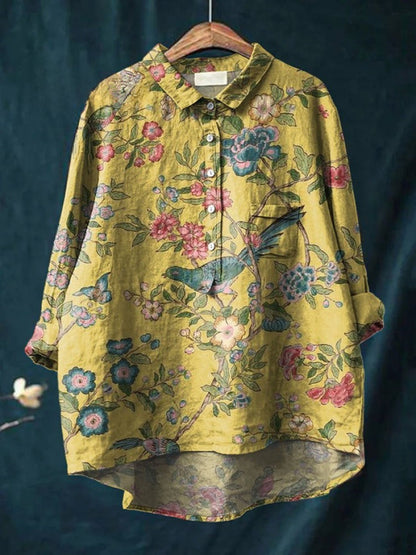 Tiziana - Ligera Camisa de Lino con Estampado