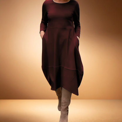 Velvára - Vestido Elegante de Toque de Seda
