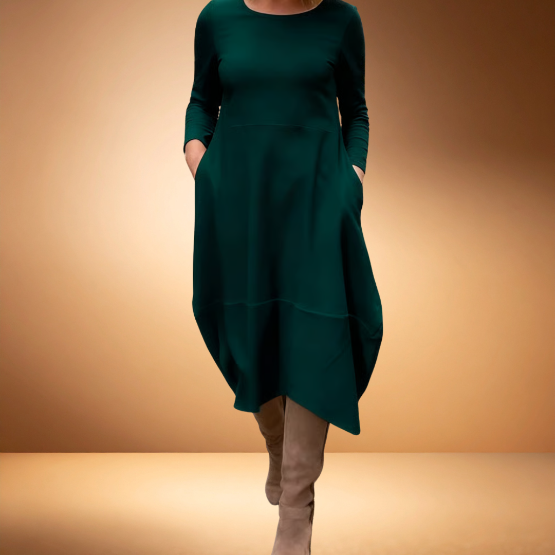 Velvára - Vestido Elegante de Toque de Seda