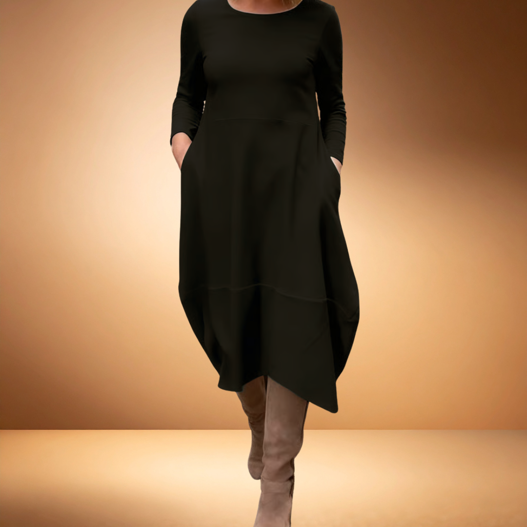 Velvára - Vestido Elegante de Toque de Seda