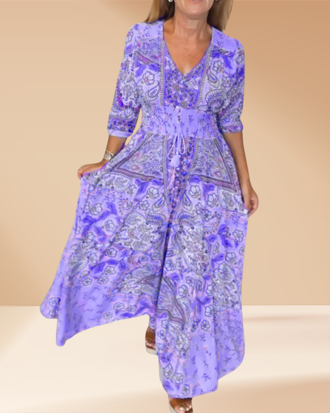 Marevé Vestido Elegante de Verano Escote V