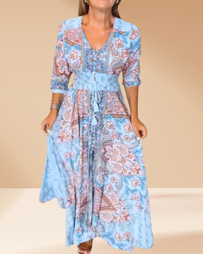 Marevé Vestido Elegante de Verano Escote V