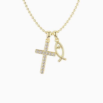 Collar de Fe — Colgante de Cruz Ichthys