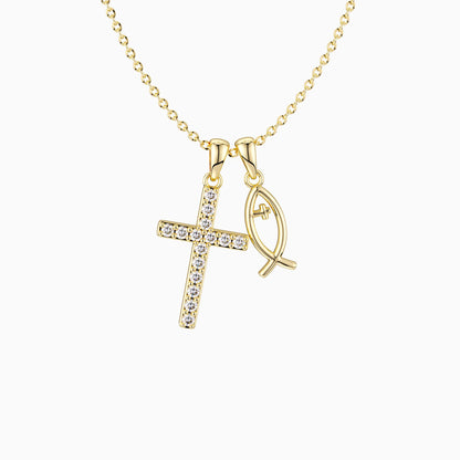 Collar de Fe — Colgante de Cruz Ichthys