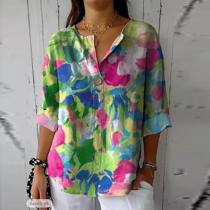 Blusa Floral en Tejido Ligero - Elegante Blusa