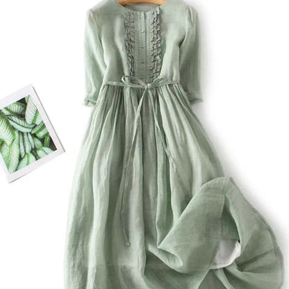 Livia - Cómodo Vestido Maxi de Lino