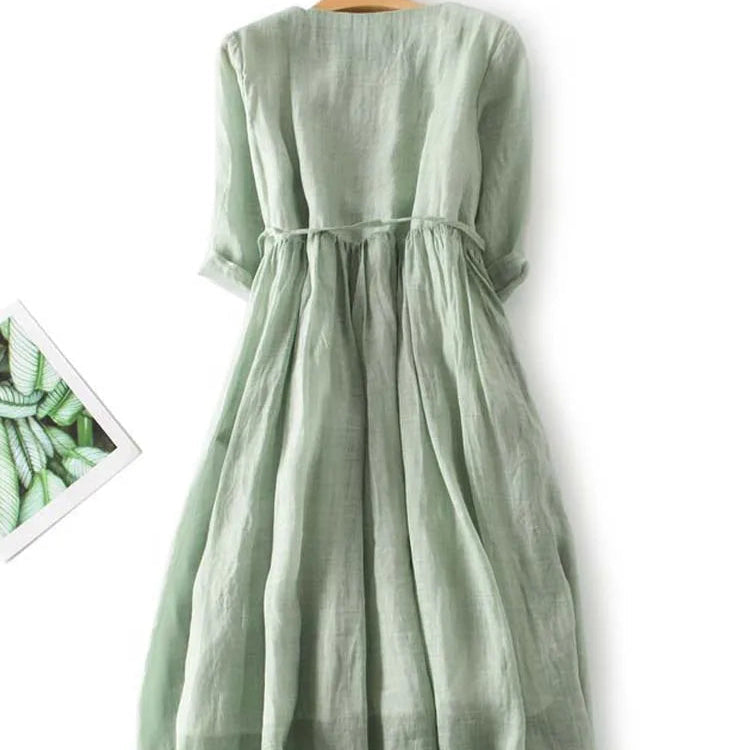 Livia - Cómodo Vestido Maxi de Lino