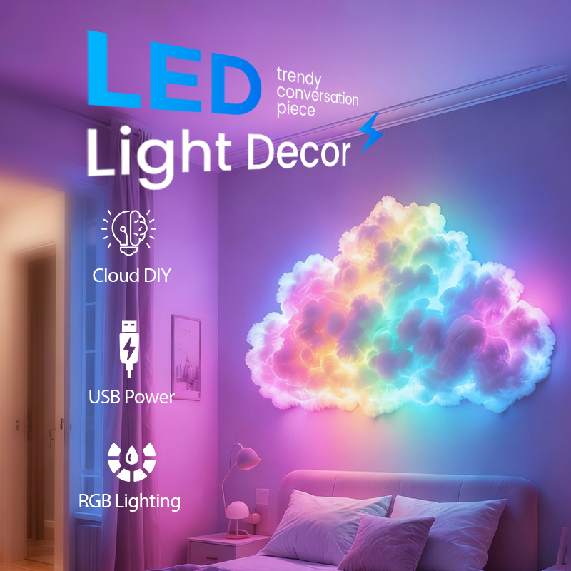 Luz de Nube de Trueno LED Alimentada por USB - Decoración Única Duradera