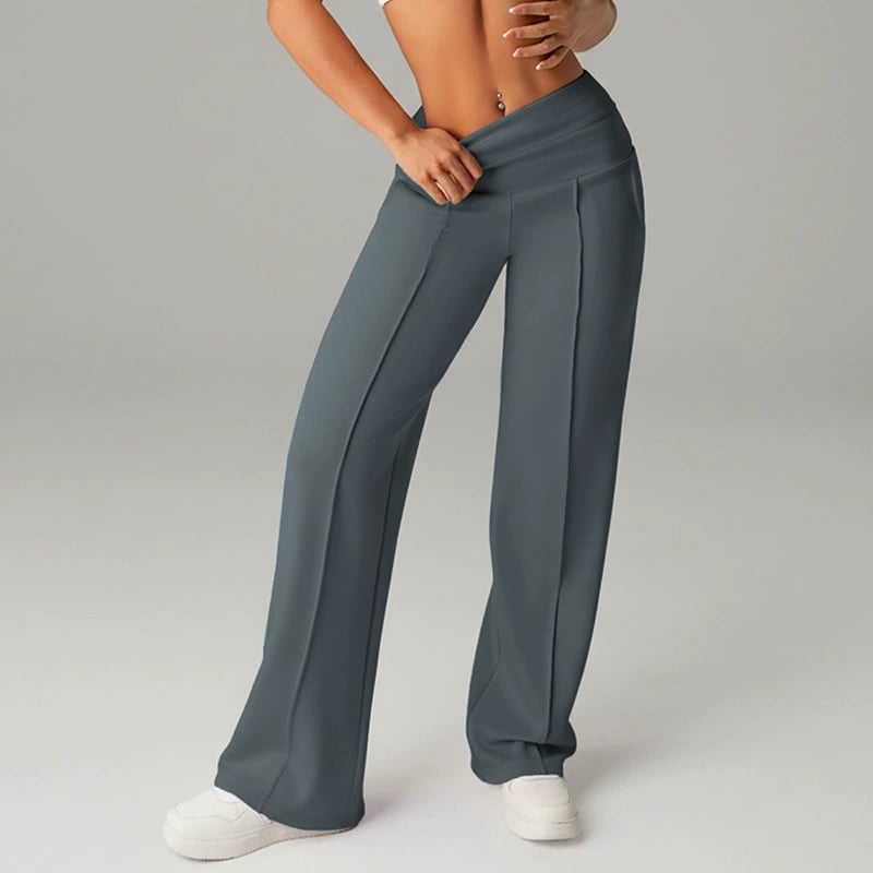 Pantalones de pierna recta de color sólido para mujer - Cómodos Pantalones
