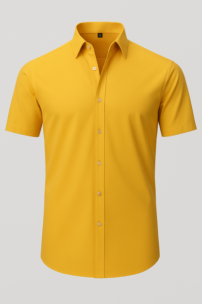Camisa Sin Planchado con Estiramiento en 4 Direcciones – Botones Transparentes