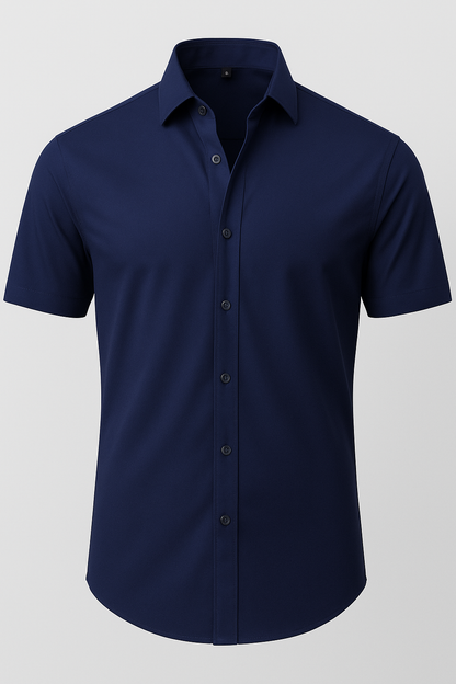 Camisa Sin Planchado con Estiramiento en 4 Direcciones – Botones Transparentes