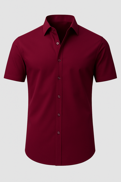 Camisa Sin Planchado con Estiramiento en 4 Direcciones – Botones Transparentes