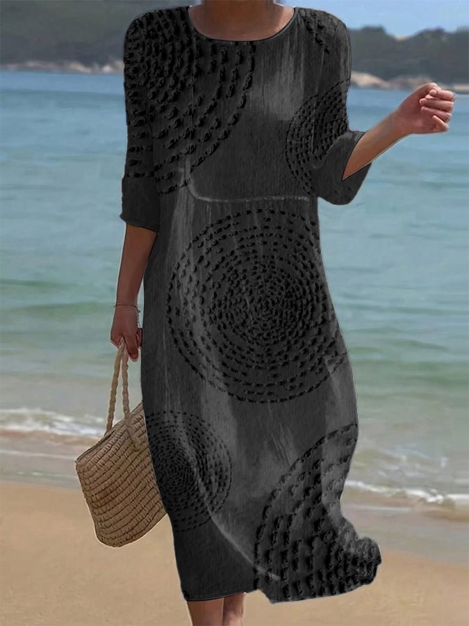 Vestido suelto de color sólido para mujer - Ligero