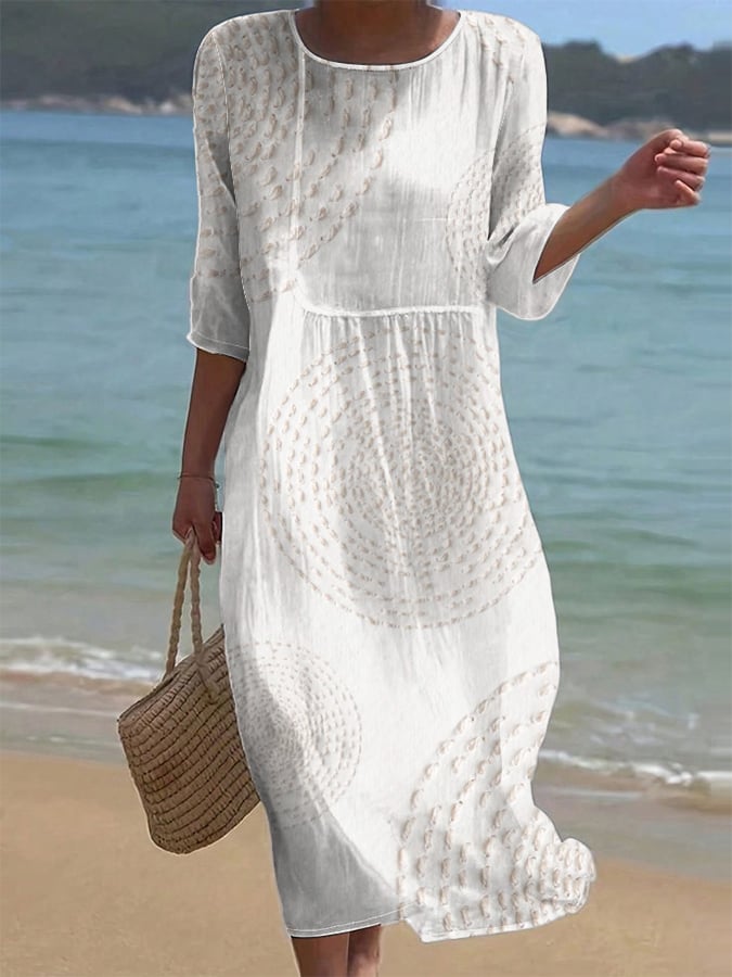 Vestido suelto de color sólido para mujer - Ligero