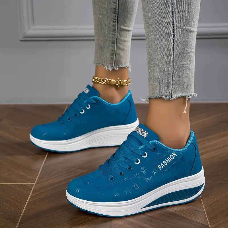 Moda Casual para Mujeres - Cómodas Zapatillas Wedge de Plataforma Transpirables