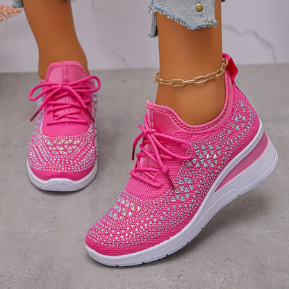 Zapatillas casuales - Transpirables para mujeres adornadas con cristales