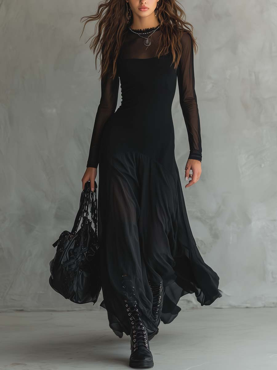 Ashley Flowing - Elegante vestido maxi suelto