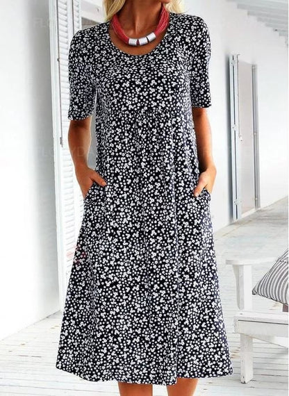 Vanny – Vestido Maxi con Bolsillos Florales