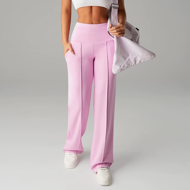Pantalones de pierna recta de color sólido para mujer - Cómodos Pantalones