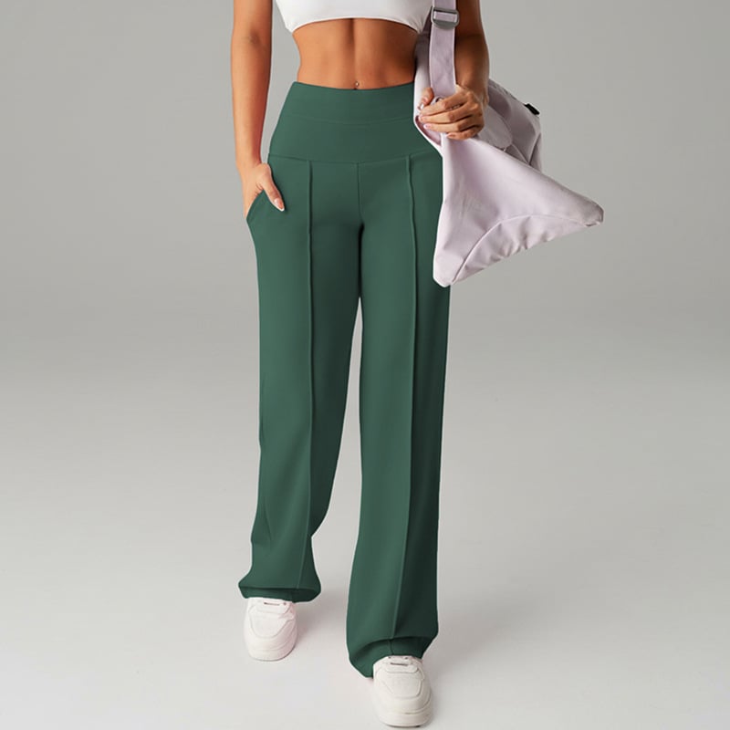 Pantalones de pierna recta de color sólido para mujer - Cómodos Pantalones