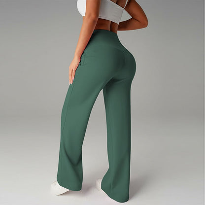 Pantalones de pierna recta de color sólido para mujer - Cómodos Pantalones