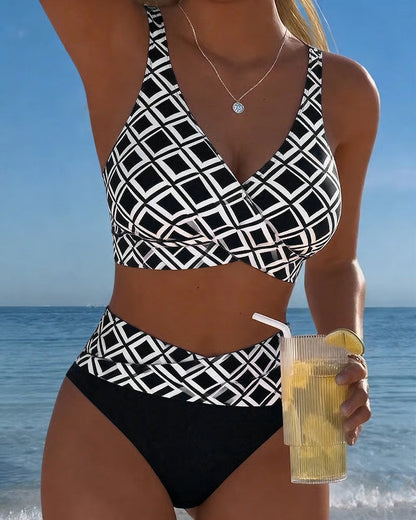 Diavèra — Conjunto de bikini con corte en forma de sujetador con estampado de diamante