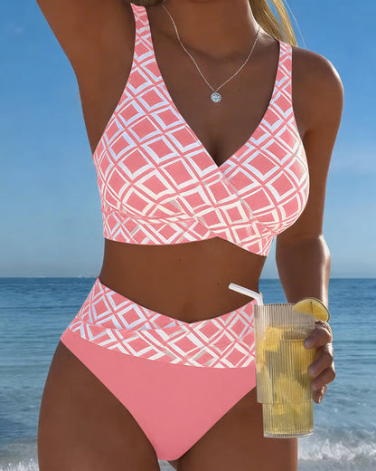 Diavèra — Conjunto de bikini con corte en forma de sujetador con estampado de diamante