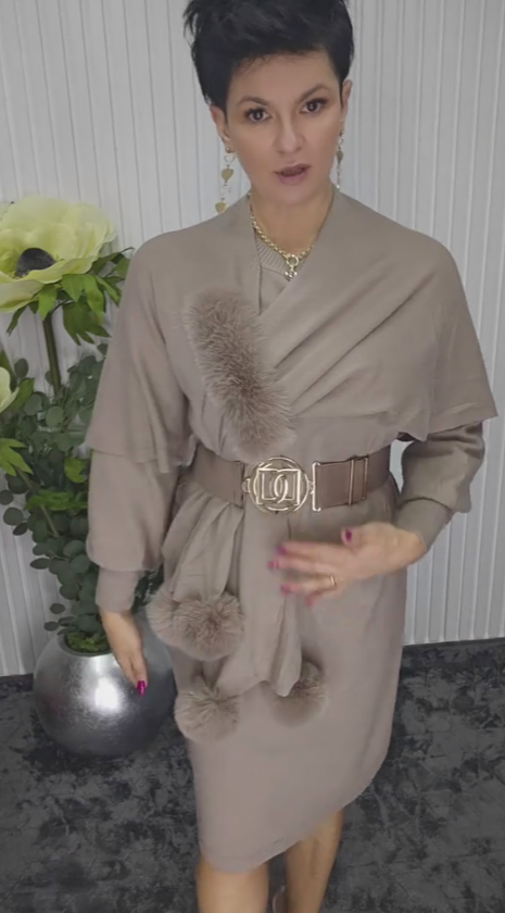 Vestido de Manga Larga de Acabado de Piel Noréa - Elegante Vestido