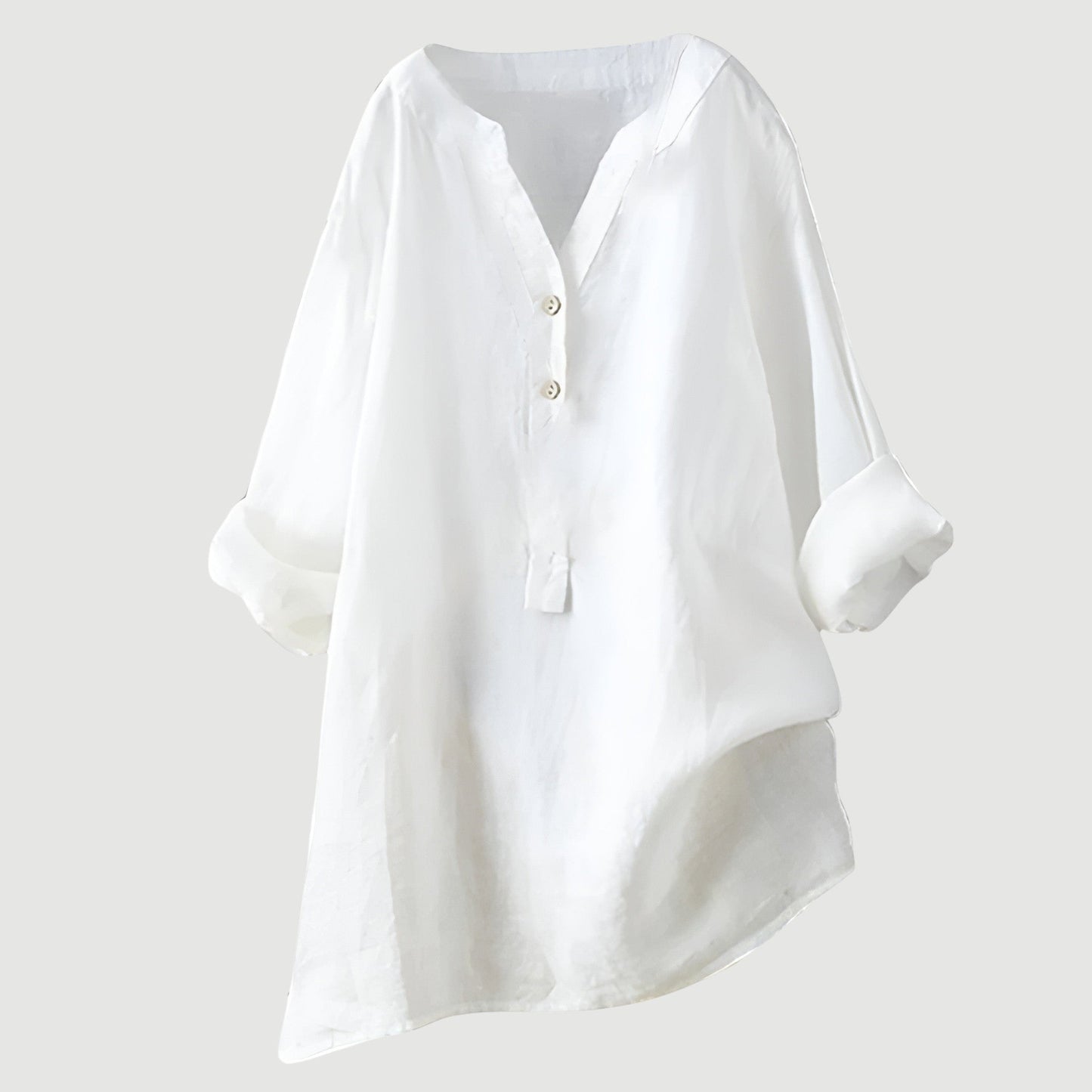 Blusa de lino holgada con botones de Velora