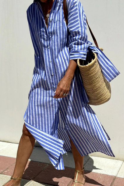 Luméra — Vestido Midi con Escote en V Fluido