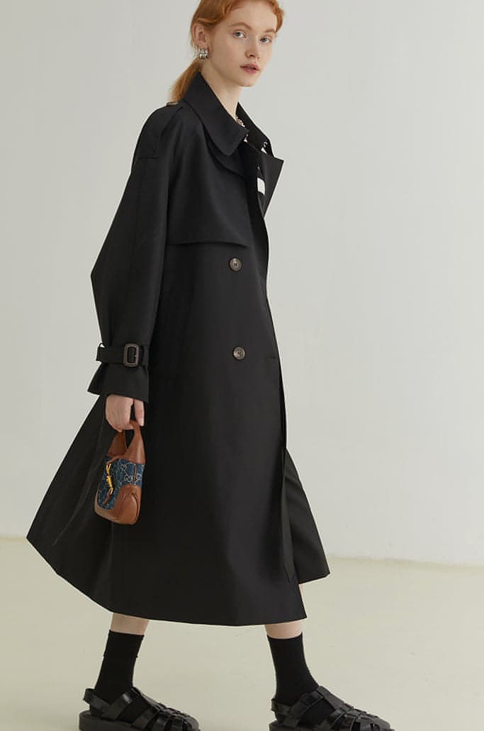 Abrigo Trench Melton - Elegante Doble Botonadura