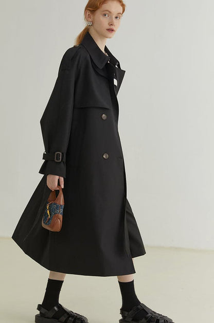 Abrigo Trench Melton - Elegante Doble Botonadura