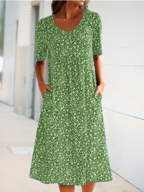 Vanny – Vestido Maxi con Bolsillos Florales