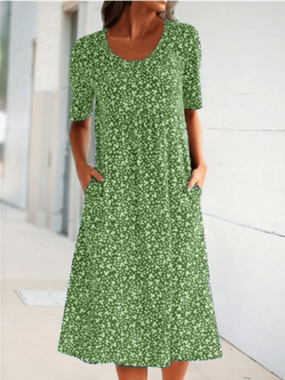 Vanny – Vestido Maxi con Bolsillos Florales
