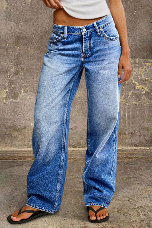 Jeans de Pierna Recta con Cintura Media - Elegantes y Audaces