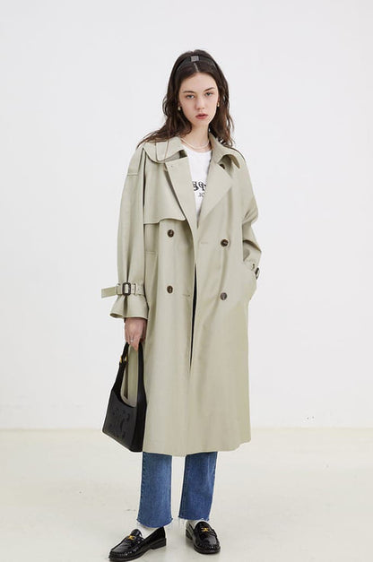 Abrigo Trench Melton - Elegante Doble Botonadura