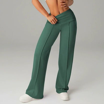 Pantalones de pierna recta de color sólido para mujer - Cómodos Pantalones