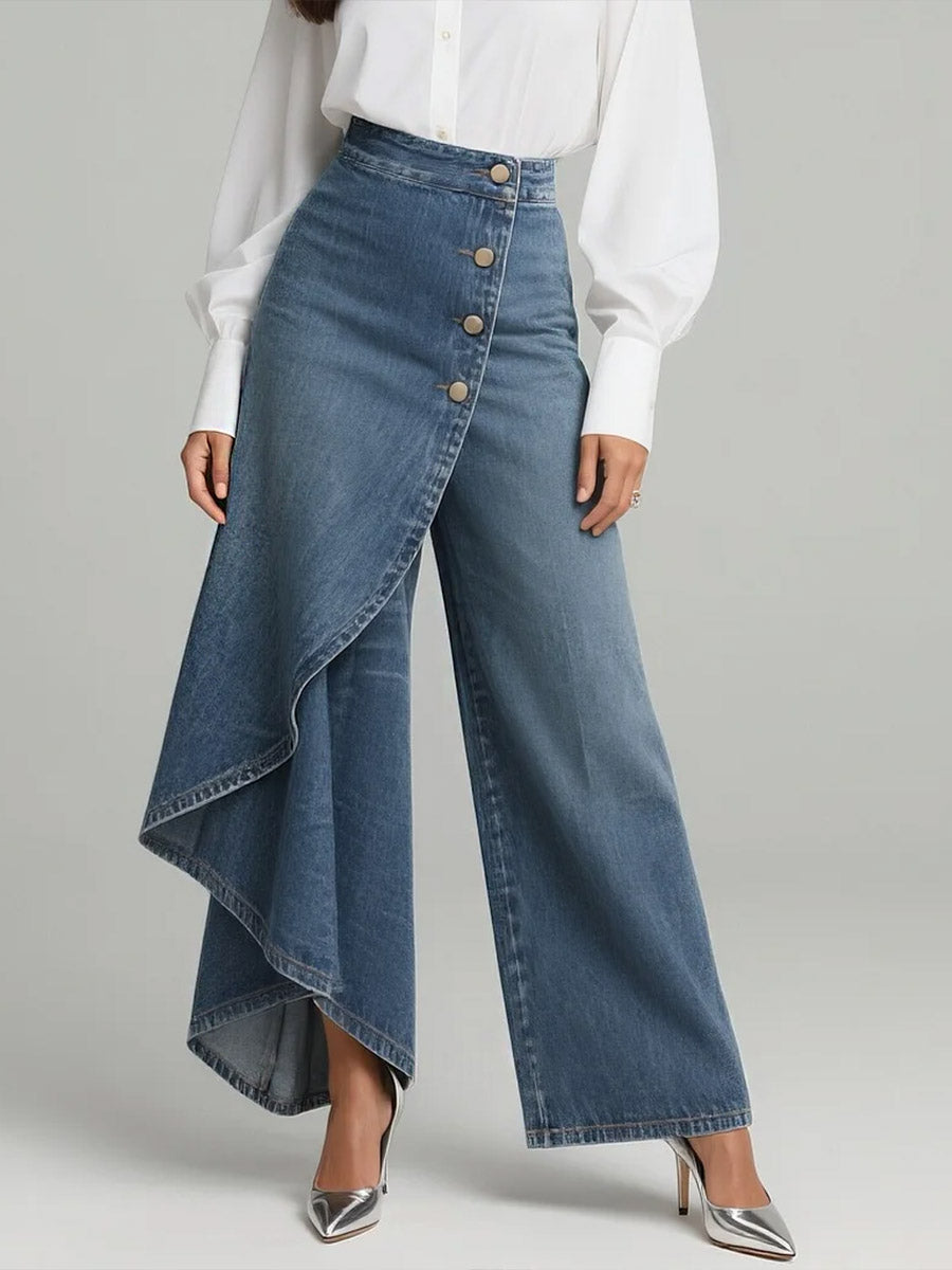 Jeans de Mujer de Cintura Alta - Ajuste Suelto y Estiloso