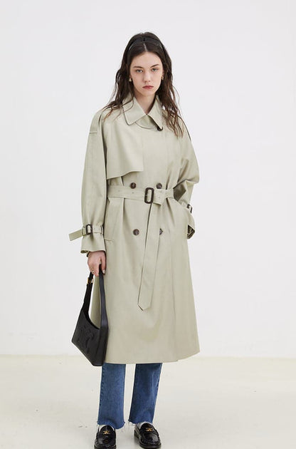 Abrigo Trench Melton - Elegante Doble Botonadura