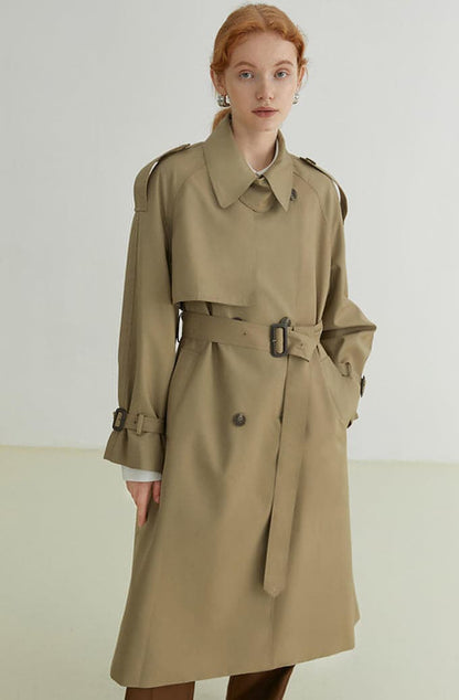 Abrigo Trench Melton - Elegante Doble Botonadura