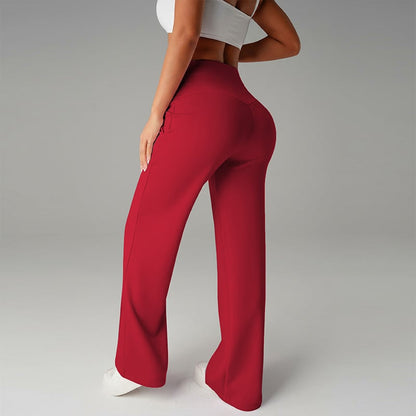 Pantalones de pierna recta de color sólido para mujer - Cómodos Pantalones