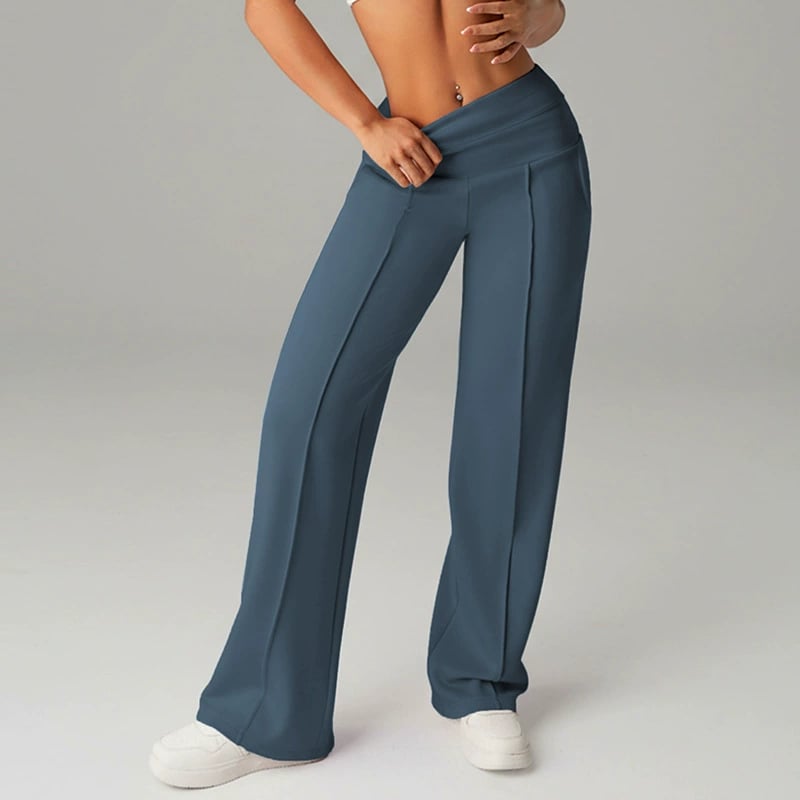 Pantalones de pierna recta de color sólido para mujer - Cómodos Pantalones
