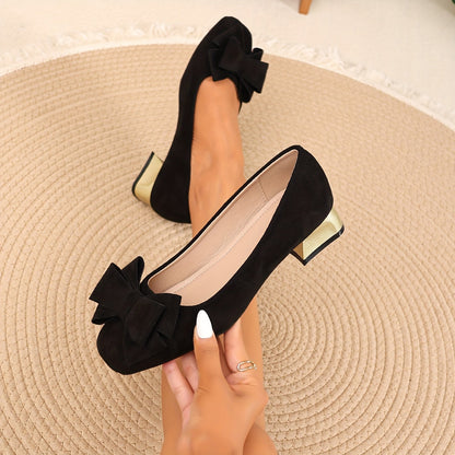 Zapatos de Tacón Alto Elegantes con Punta Cuadrada y Tacón Grueso para Mujeres - Elegante Tacón Alto