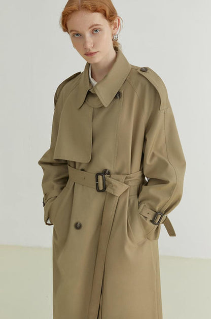 Abrigo Trench Melton - Elegante Doble Botonadura